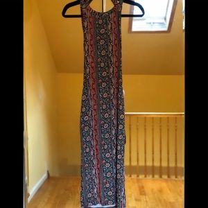 Patterned Open Back Cotton Dress